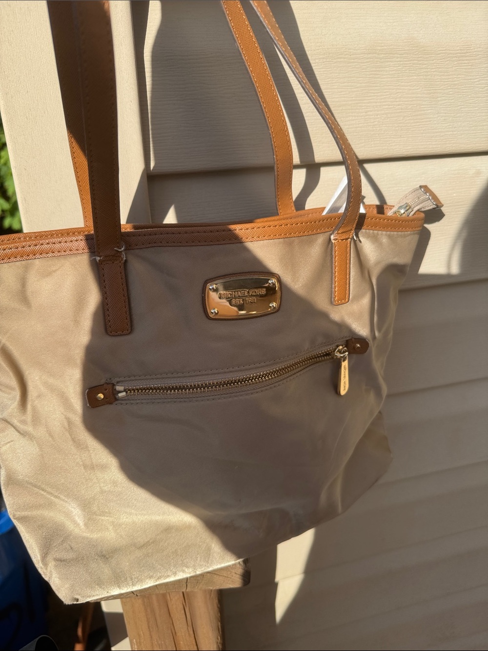 Michael Kors Beige and Tan Tote Bag